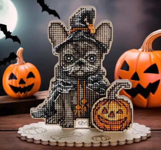 _Siuvinėjimo siūlais rinkinys Buldogas ir Moliūgas (Wonderland FLW-057)